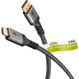 Pro Displayport 1.2 - HDMI 2.0 Sleeved - 2m - Sort