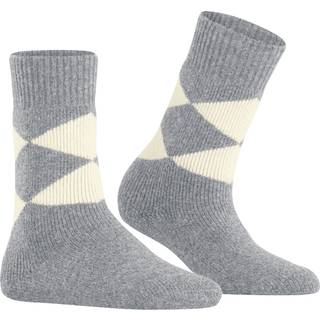 Burlington Women Cosy Argyle House socks - Grey - Str 36/41