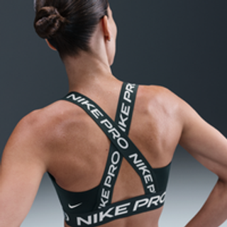 Nike Pro-sports-bh uden indlæg og med let støtte til kvinder - grøn - L