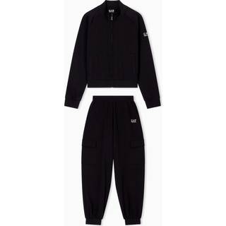 EA7 Emporio Armani Quilted Full Zip Tracksuit, Sort - XS