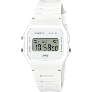 Casio F-91WB-7AEF Timeless Collection Damen- und Jugenduhr Weiß