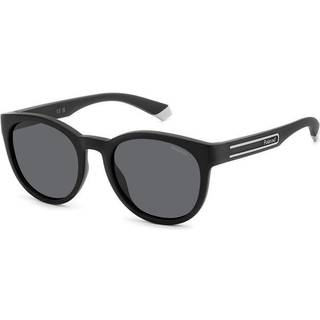 Polaroid Unisex PLD 2150/S 08A/M9 Solbriller Polycarbonat Sort Grå Rund Polariseret