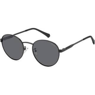 Polaroid Unisex PLD 2144/G/S/X 003/M9 Solbriller Metal Sort Grå Rund Polariseret