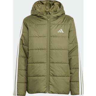 adidas Kid's Essentials 3-Stripes Padded Jacket Syntetisk jakke Børn størrelse 140 farve olivengrøn