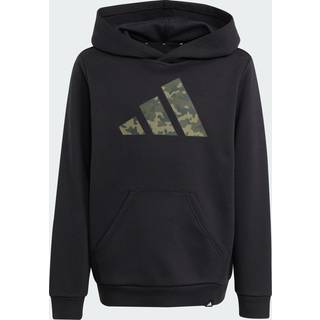 Hættetrøje med camo grafik til børn - Black - 164