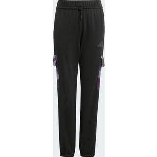 Cargobukser i juniorstørrelse Seasonal Essentials Camo French Terry - Black / White - 152