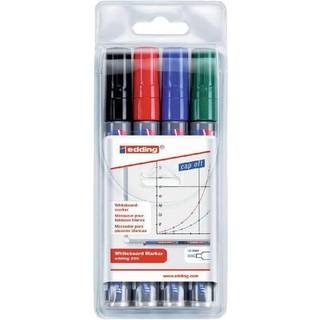 Edding 250-4 board marker, rund spids 1,5-3mm, etui m. 4 farver