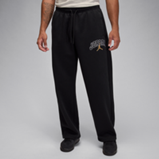 Oversized Jordan Brooklyn Fleece-bukser med åben kant til mænd - sort - XS