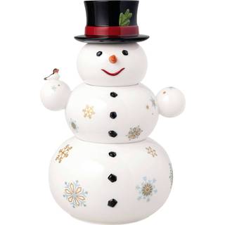 Villeroy & Boch Julelegetøj Hukommelse Snemandskrukke - Opbevaringskrukker & Låg Porcelæn Hvid - 1486024501