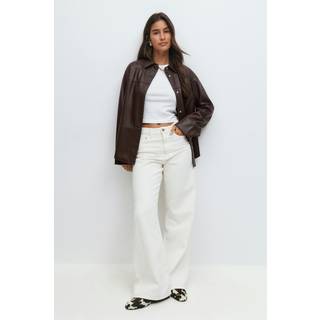 Gina Tricot-Pu shirt-Skjorter-Brun-M-Dame