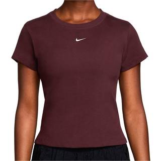 Nike Women's Sportswear Tight Ribbed S/S T-Shirt Funktionsshirt Damer størrelse S farve rød