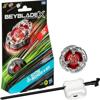 Beyblade X Scythe incendio 4-60T Starter Pack Set med balancetype Højre-spinning Top og Launcher; Kæmper med toplegetøj for 8 år gamle drenge og