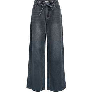Bindebånd I Taljen Jeans Med Vide Ben
