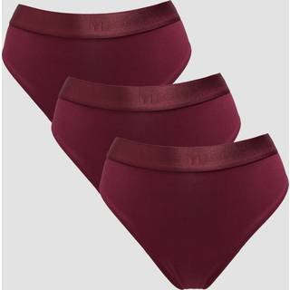 MP Mid Rise Bikini Brief til kvinder (pakke med 3) − Deep Berry - L - Rød