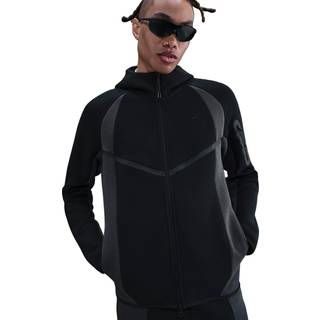 Nike Tech Windrunner-jakke i fleece med fuld lynlås og farveblok til mænd - sort - XS