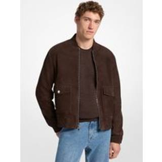 MK Suede Bomber Jacket - Brown - Michael Kors - XL