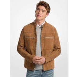 MK Suede Racer Jacket - Brown - Michael Kors - L