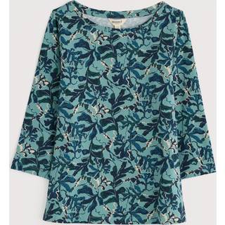Seasalt Cornwall Seasalt Cornwall Blue Easel 3/4 Sleeve Top in Cotton Jersey