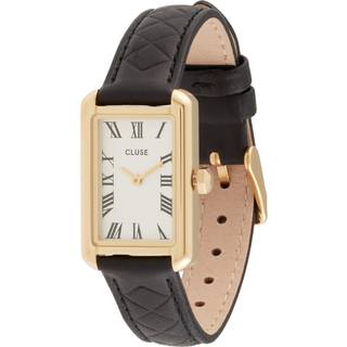 CLUSE Gold Belisenna White Black Leather Watch - Gold