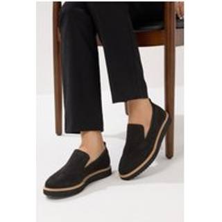 Lts Black Faux Suede Slipon Loafers In Standard Fit Size Standard > 12 - Standard 12