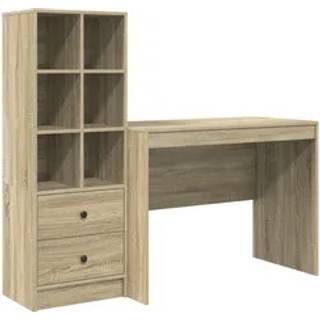 Skrivebord Med Opbevaring 2 Dele Sonoma Eg 100 X 50 X 76 Cm