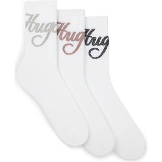 Pakke med tre par strømper i kort længde med glimtende logoer