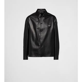 Nappa Leather Shirt Jacket in Black - 46