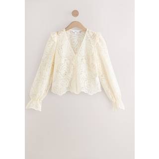 Next Ecru Paisley Lace V-Neck Blouse