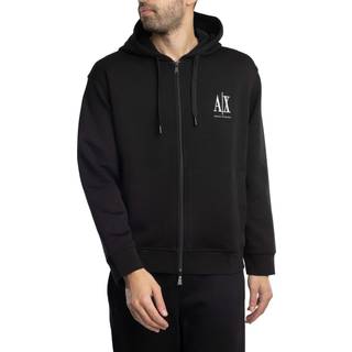Armani Exchange Full Zip Logo Hoodie Black