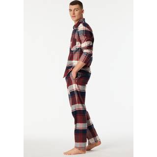 Schiesser Herren Pyjama rot Flanelle Kariert