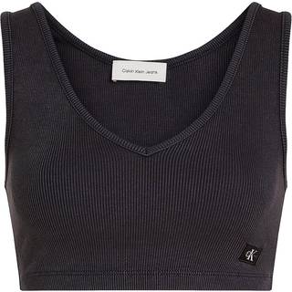 Ribbed Cotton Bralette Top - Grey - XL