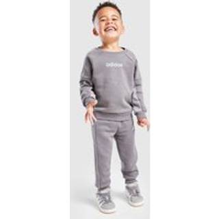 adidas Colour Block Linear Crew Tracksuit Infant, Grå - 6-9M
