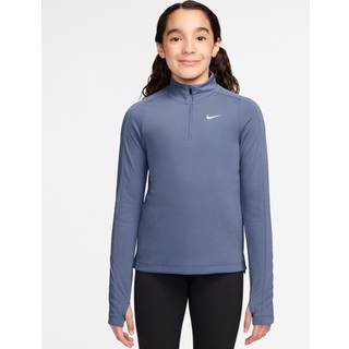 Langærmet Nike Dri-FIT-top med 1/4 lynlås til piger - blå - M