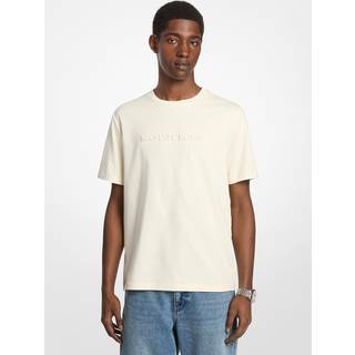 MK Textured Logo Cotton T-Shirt - Natural - Michael Kors