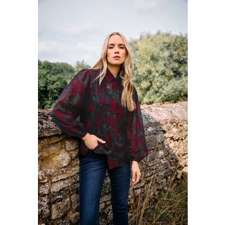 Lts Tall Red Rose Stud Trim Pintuck Shirt Size 16