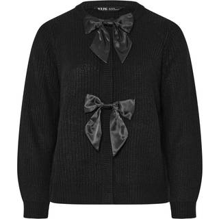 Yours Curve Yours Curve Black Satin Bow Cardigan
