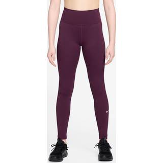 Nike One Dri-FIT-leggings med høj talje til større børn (piger) - rød - XS