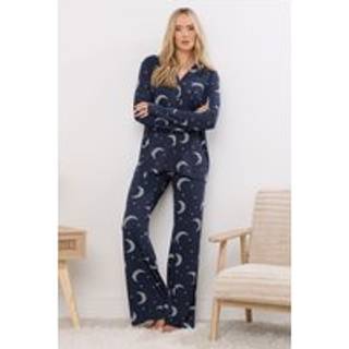 Lts Tall Navy Blue Soft Touch Moon Pyjama Set 22-24 Lts | Tall Women's Pyjama Sets