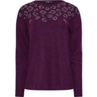 Lts Tall Purple Soft Touch Animal Embellished Jumper Size 12