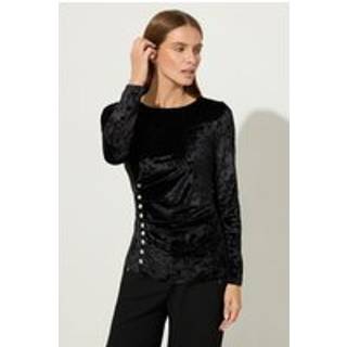Star by Julien MacDonald Star by Julien MacDonald Black Button Detail Velvet Top