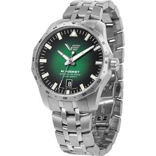 Vostok Europe NH35-125A749B Armbanduhr Unisex Automatik Rocket N1 Stahl/Grün 39 mm