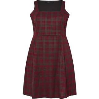 Yours Curve Yours Curve Red Check Flippy Pinafore Dress - 50