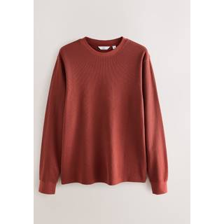 Next Rust Brown Micro Waffle Long Sleeve T-Shirt