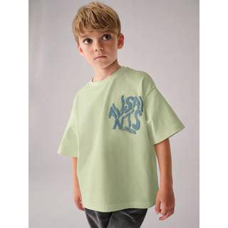 smALLSAINTS smALLSAINTS Lime Yellow Oversized Orlando Logo Crew T-Shirt