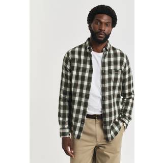 GANT Herre Regular fit ternet Windblown flannelskjorte (L) CREAM