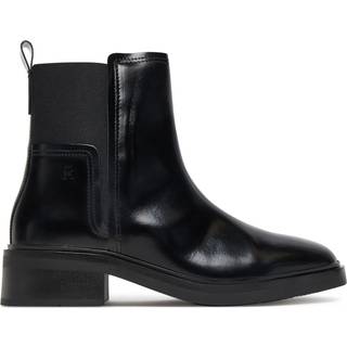 Leather Square Toe Chelsea Boots
