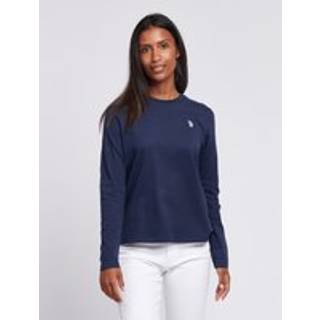 U. S. Polo Assn U. S. Polo Assn Blue Womens Long Sleeve 100% Cotton T-Shirt