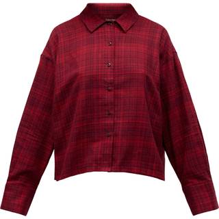 Flannel Pyjama Top - Burgundy - M