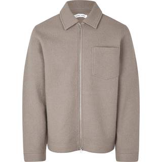 Samsøe Samsøe Hannes Boiled Wool Full Zip Elephant Skin