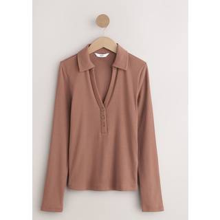 Next Henley-top med lange ærmer og knapper